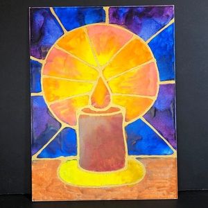 “This Little Light” Melted Crayon Art 9”x12”